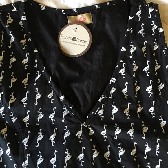 Tulip Size Small Black and White Flamingo Print Dress - Picture 7 of 13